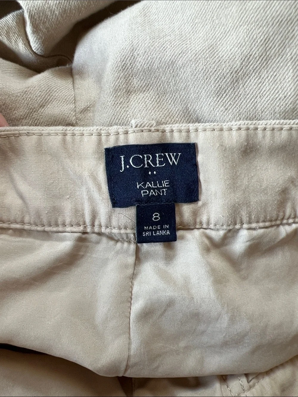 J. Crew Kallie Pant linen blend beige straight leg casual pants womens size 8